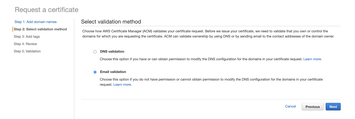 Step 2: Select validation method